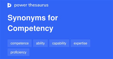 competency synonym|COMPETENCY Synonyms: 71 Similar and Opposite Words.